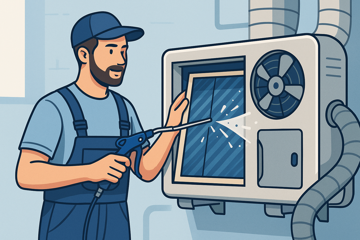 Mini-split cleaning illustration